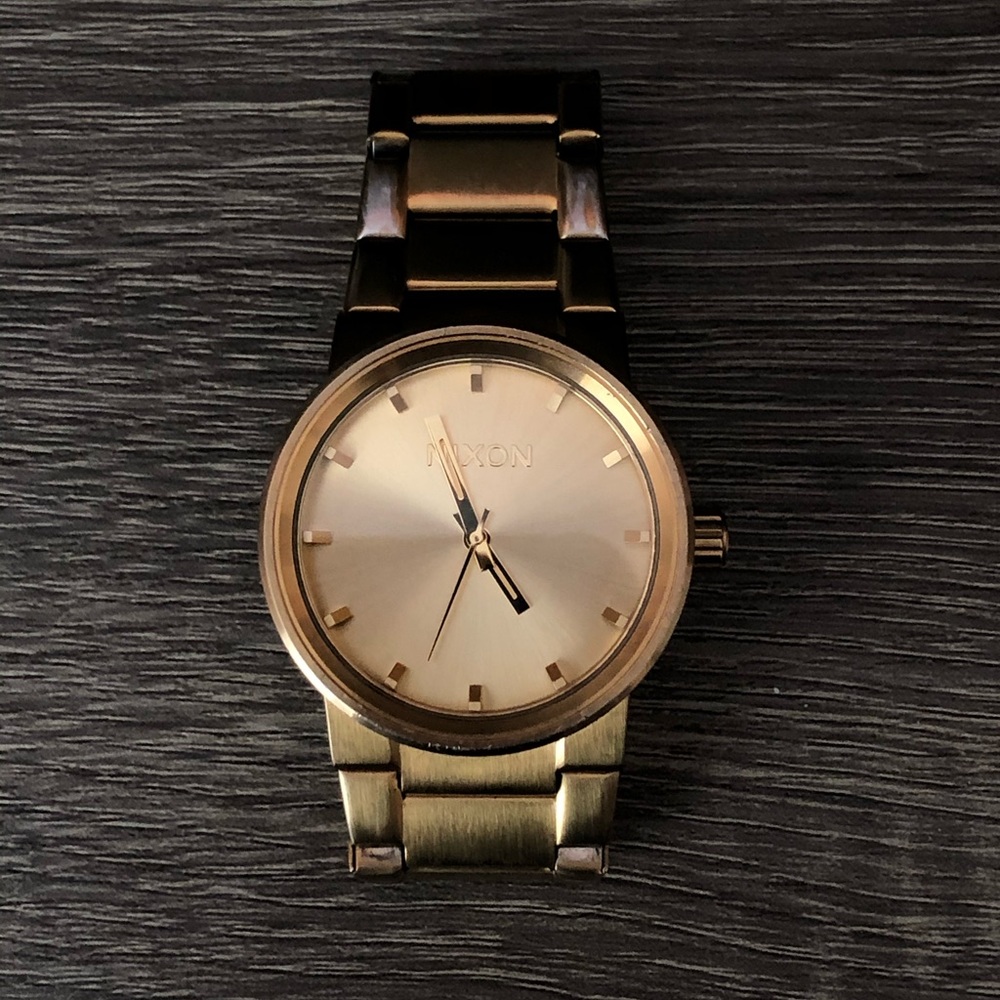 Nixon Cannon Gold Watch